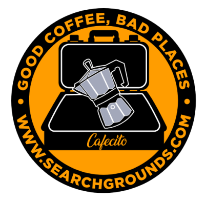 Search Grounds 3″ Die-Cut Sticker – “Good Coffee, Bad Places”
