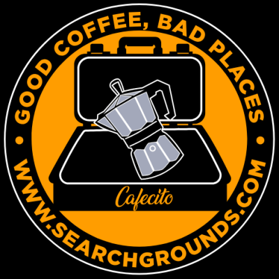 Search Grounds 3″ Die-Cut Sticker – “Good Coffee, Bad Places”